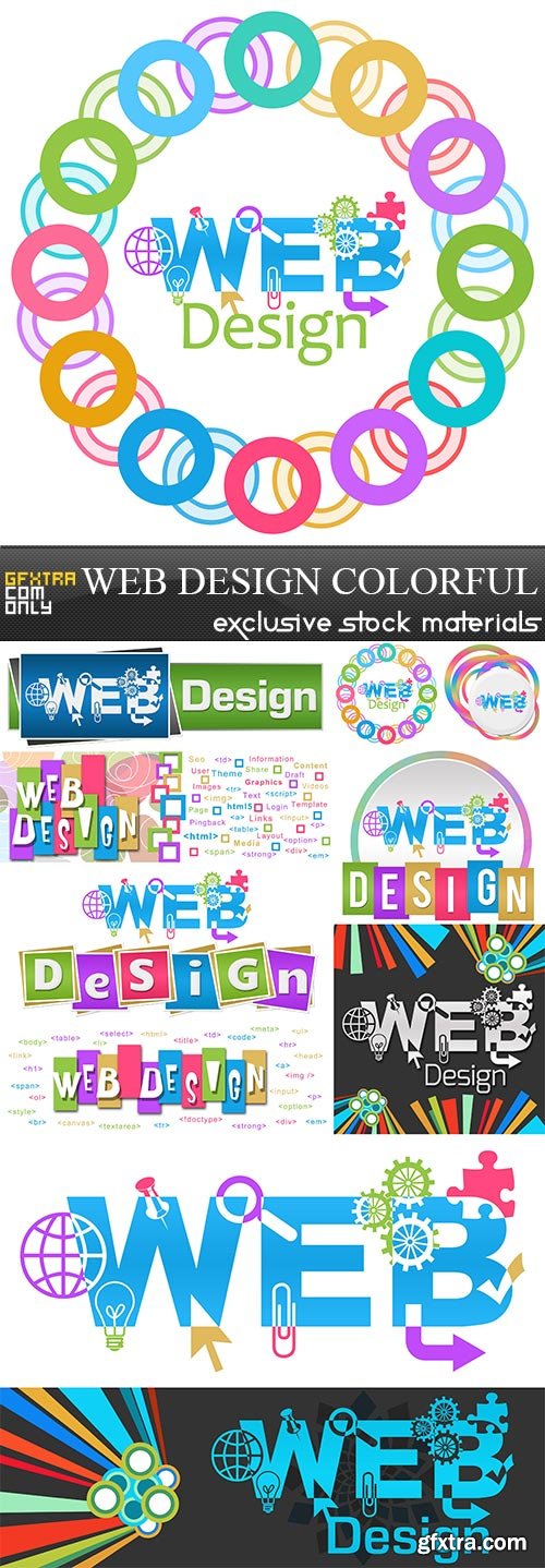 Web Design Colorful, 10 x UHQ JPEG