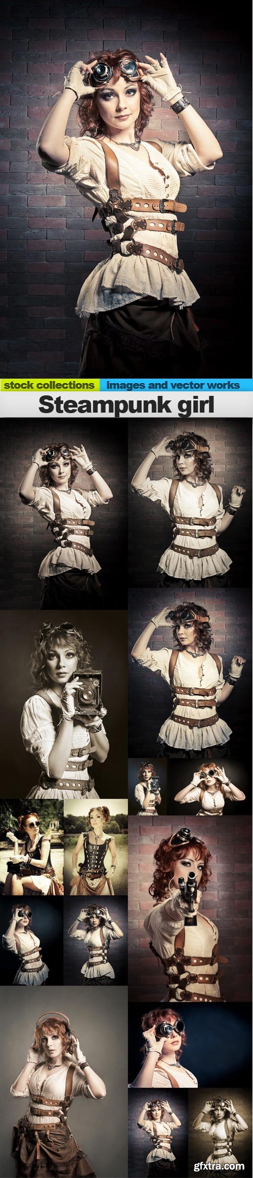 Steampunk girl, 15 x UHQ JPEG