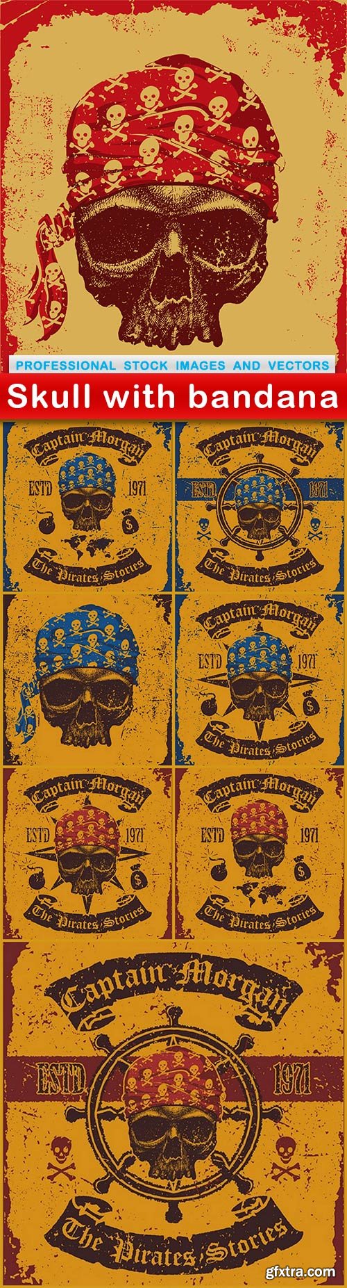 Skull with bandana - 8 EPS