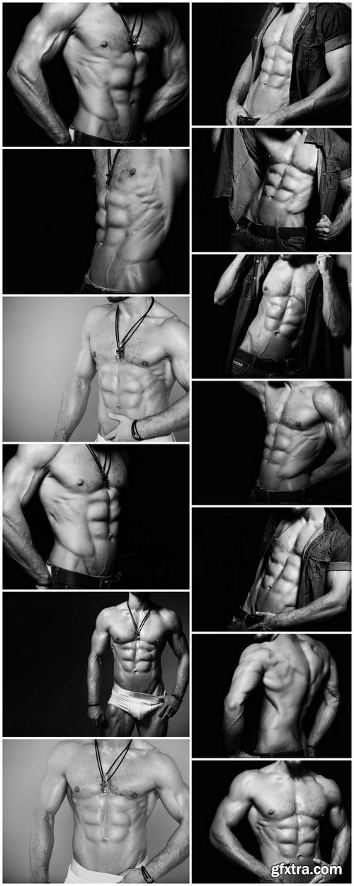 Muscular and sexy torso of young man - 13xUHQ JPEG Photo Stock