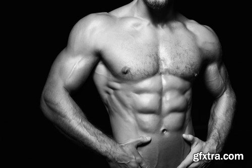 Muscular and sexy torso of young man - 13xUHQ JPEG Photo Stock