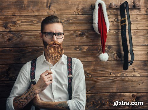 Hipster young Santa Claus - 9xUHQ JPEG Photo Stock