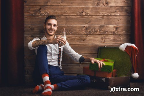 Hipster young Santa Claus - 9xUHQ JPEG Photo Stock