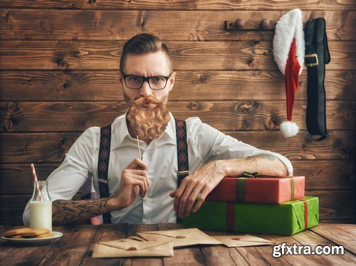 Hipster young Santa Claus - 9xUHQ JPEG Photo Stock