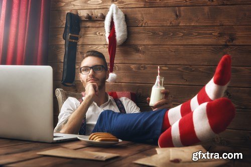 Hipster young Santa Claus - 9xUHQ JPEG Photo Stock