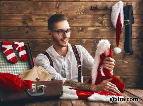 Hipster young Santa Claus - 9xUHQ JPEG Photo Stock