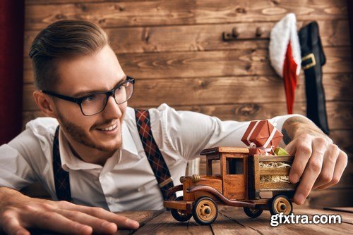 Hipster young Santa Claus - 9xUHQ JPEG Photo Stock