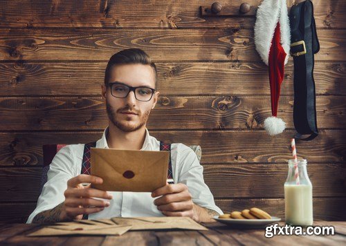 Hipster young Santa Claus - 9xUHQ JPEG Photo Stock