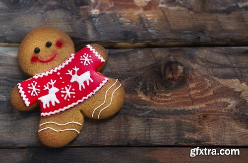 Christmas gingerbread cookies composition - 26xUHQ JPEG Photo Stock