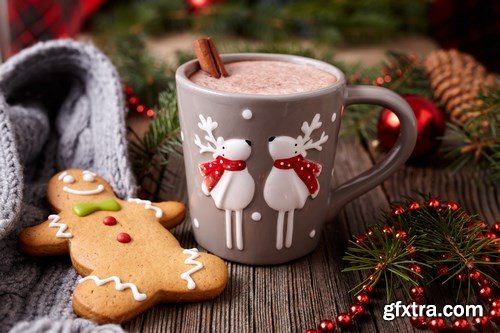 Christmas gingerbread cookies composition - 26xUHQ JPEG Photo Stock