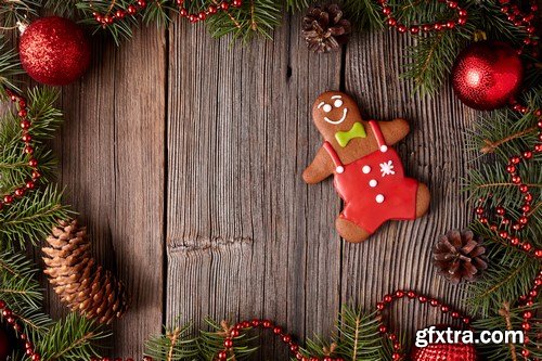 Christmas gingerbread cookies composition - 26xUHQ JPEG Photo Stock