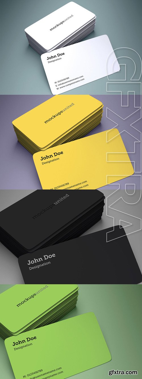 Rounded Corner Business Card Mockup