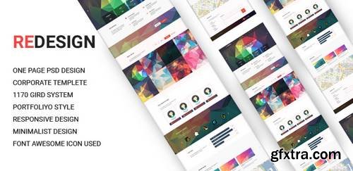 Redesign – One Page Corporate Business PSD Template