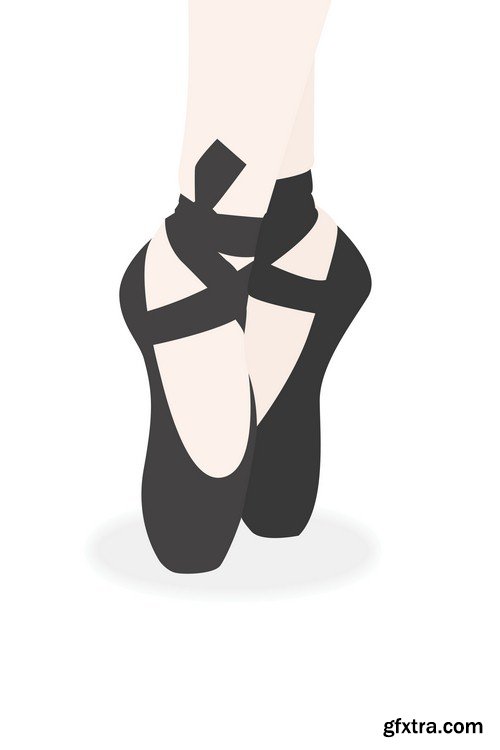 Illustration of ballet feet - 5 EPS