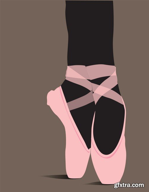 Illustration of ballet feet - 5 EPS