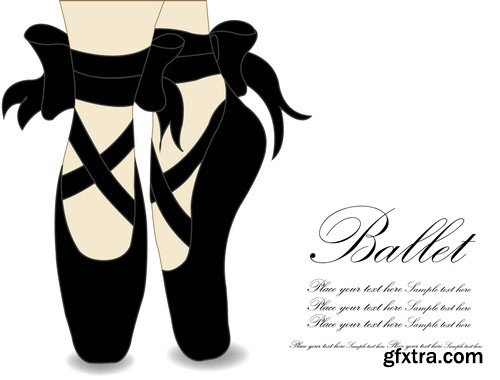 Illustration of ballet feet - 5 EPS