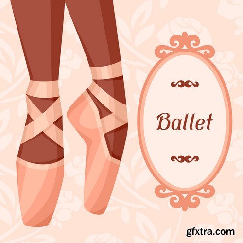 Illustration of ballet feet - 5 EPS