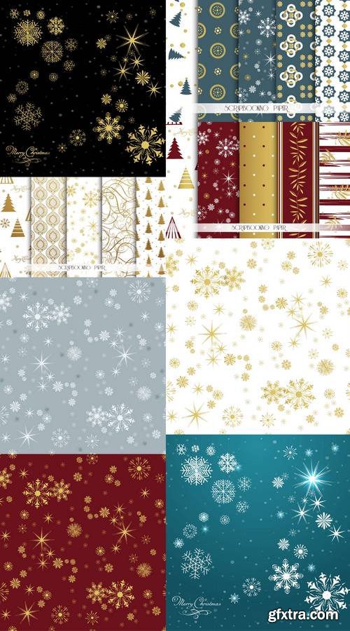 Set of Christmas Seamless Backgrounds