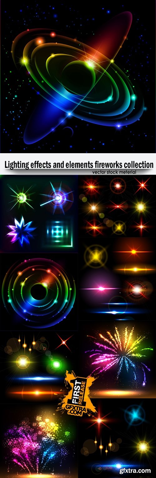 Lighting effects and elements fireworks collection
