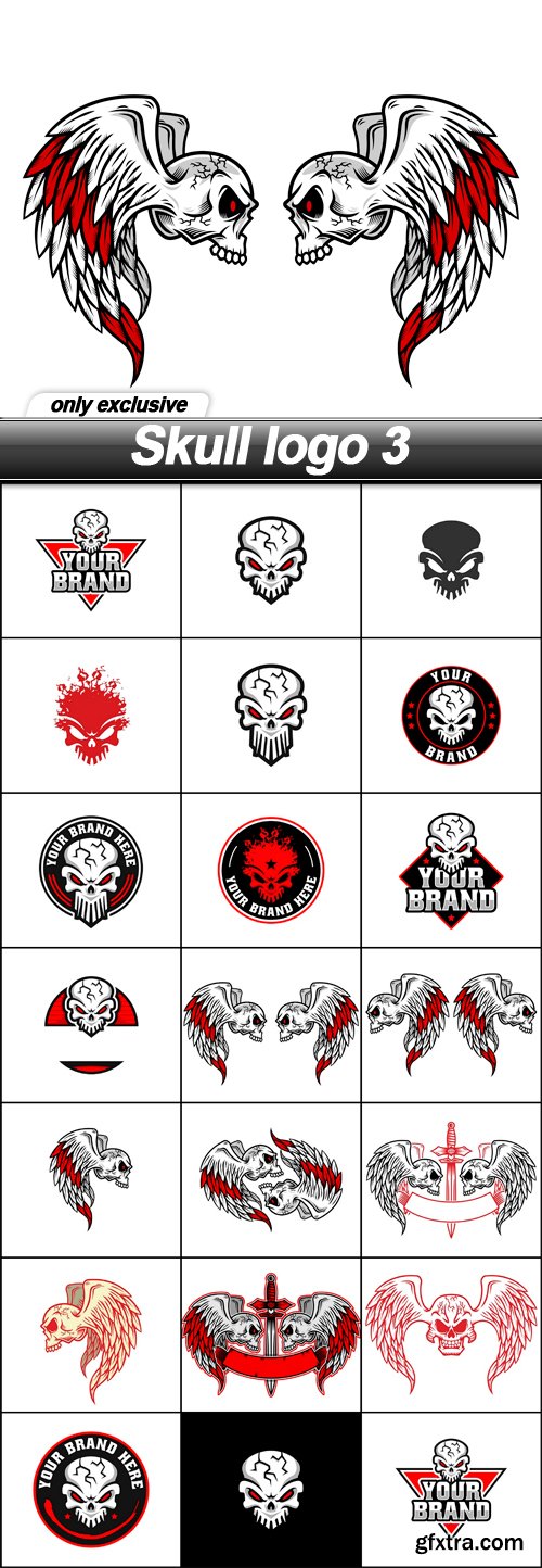 Skull logo 3 - 20 EPS