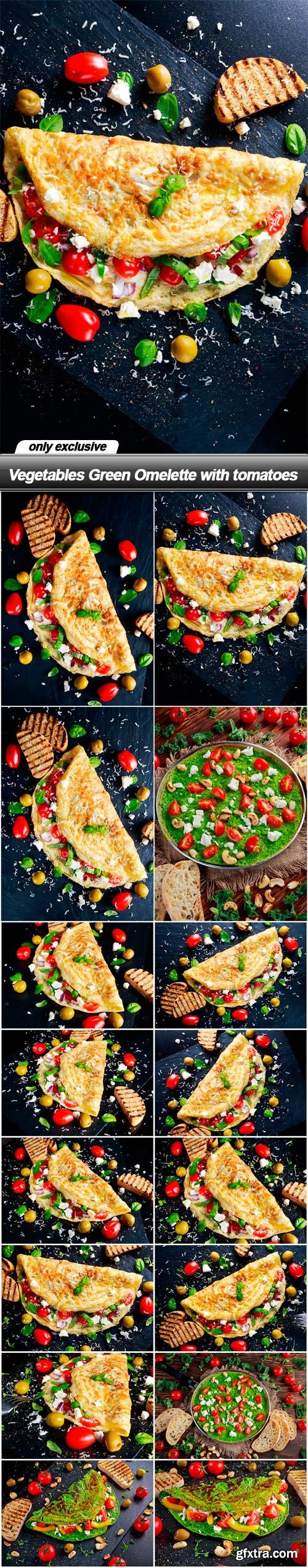 Vegetables Green Omelette with tomatoes - 16 UHQ JPEG