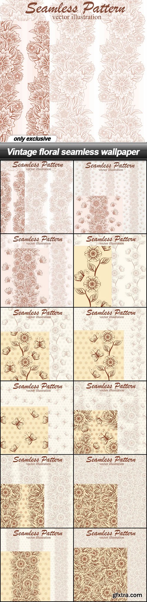 Vintage floral seamless wallpaper - 12 EPS