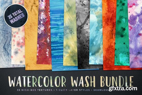 CreativeMarket Watercolor Wash Bundle Volume 1 937439