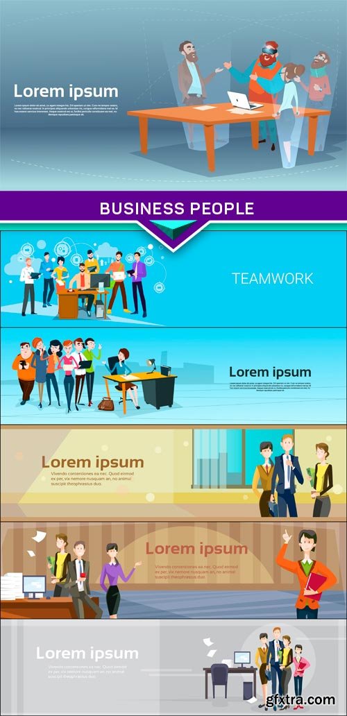 Business People Flat Vector Illustration 6X EPS