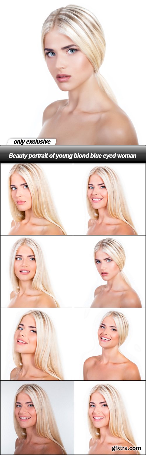 Beauty portrait of young blond blue eyed woman - 7 UHQ JPEG