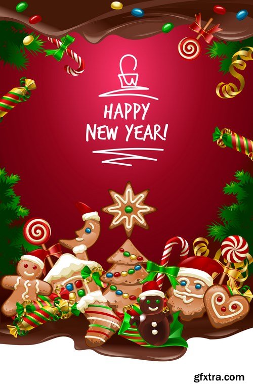 New Year 2017 & Christmas Design 9 - 20xEPS Vector Stock