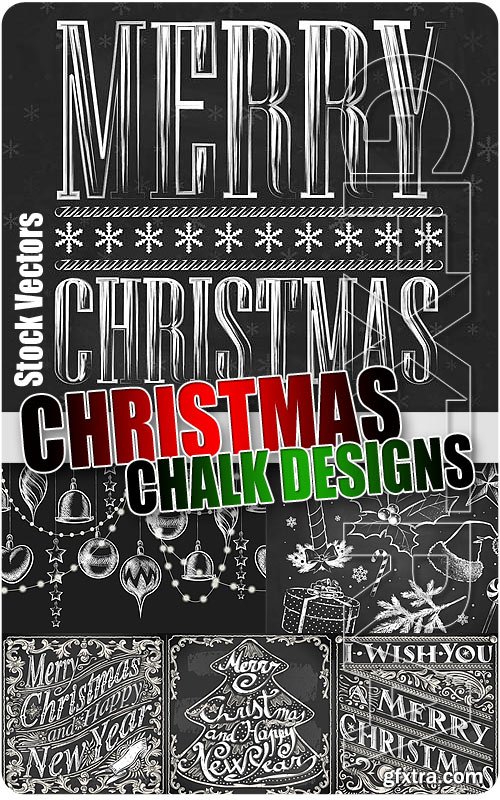 Xmas chalk designs - Stock Vectors