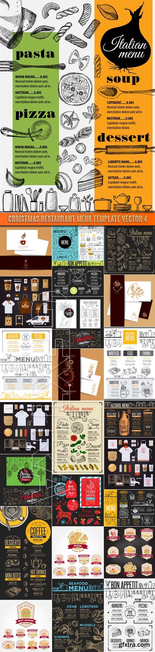 Christmas restaurant menu template vector 4