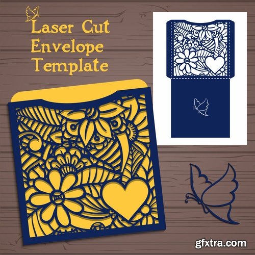 Collection envelope packing for a gift card for cutting out decorative element 25 EPS