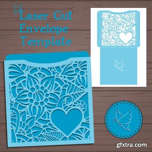 Collection envelope packing for a gift card for cutting out decorative element 25 EPS