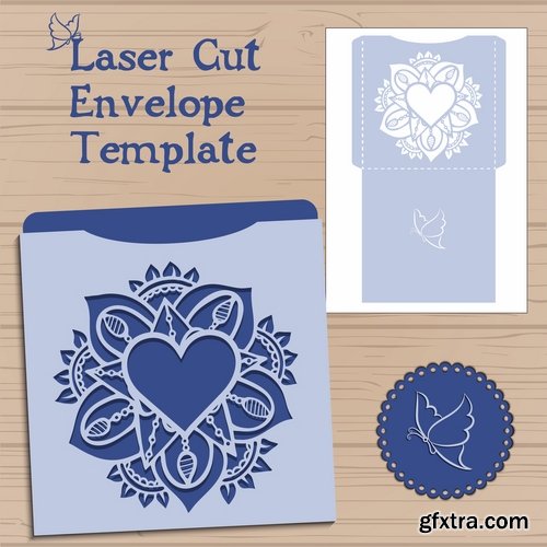 Collection envelope packing for a gift card for cutting out decorative element 25 EPS