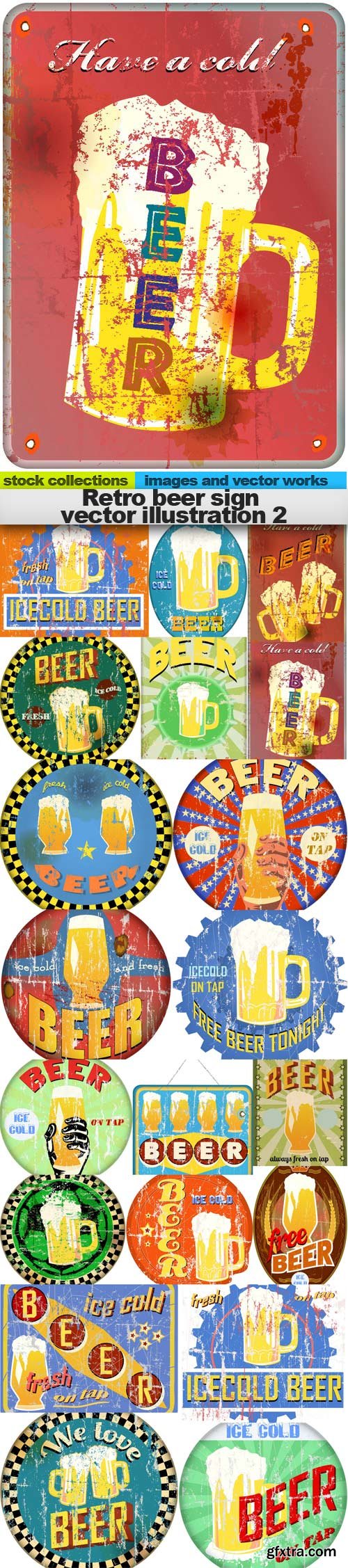 Retro beer sign vector illustration 2, 15 x EPS