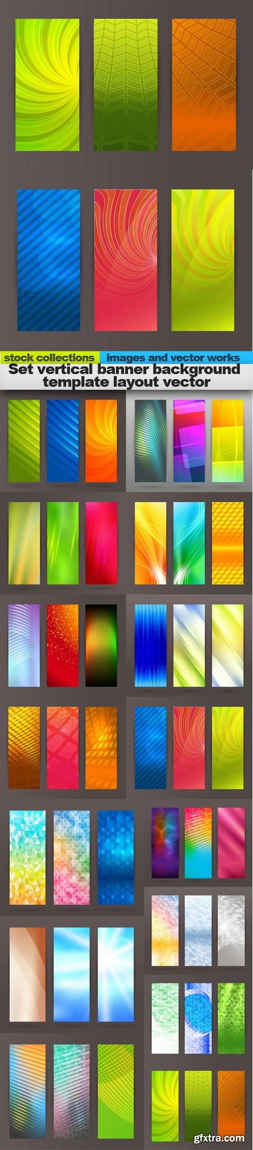 Set vertical banner background template layout vector,  15 x EPS