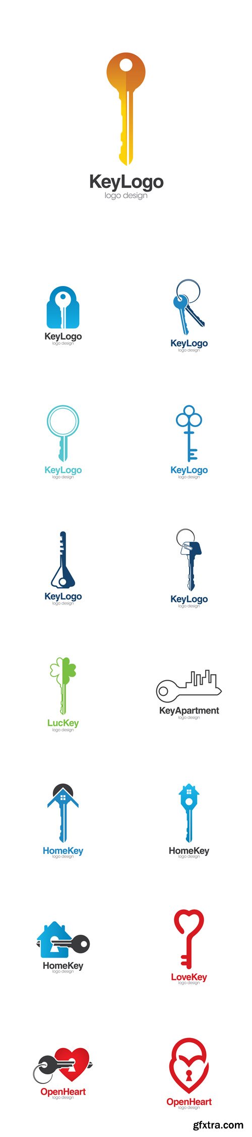 Vector Set - Key Creative Concept Logo Design Template