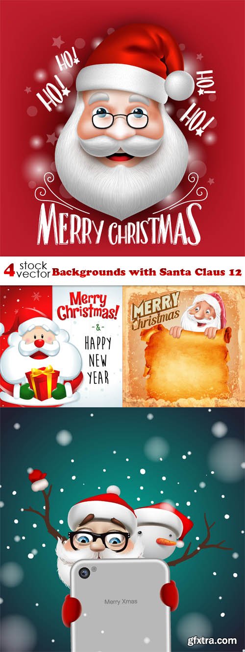 Vectors - Backgrounds with Santa Claus 12