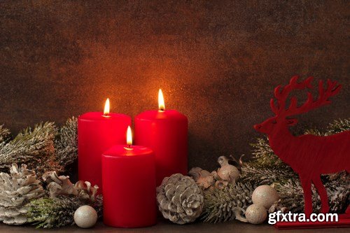 Beautiful Christmas Decorations 4 - 25xUHQ JPEG Photo Stock