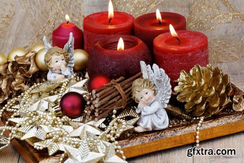 Beautiful Christmas Decorations 4 - 25xUHQ JPEG Photo Stock