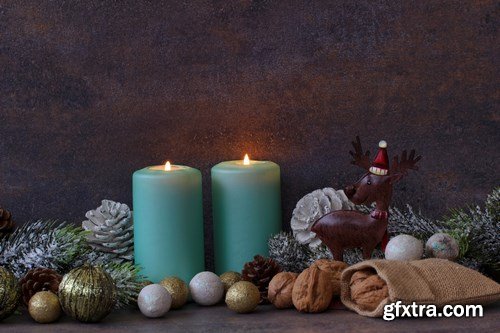 Beautiful Christmas Decorations 4 - 25xUHQ JPEG Photo Stock