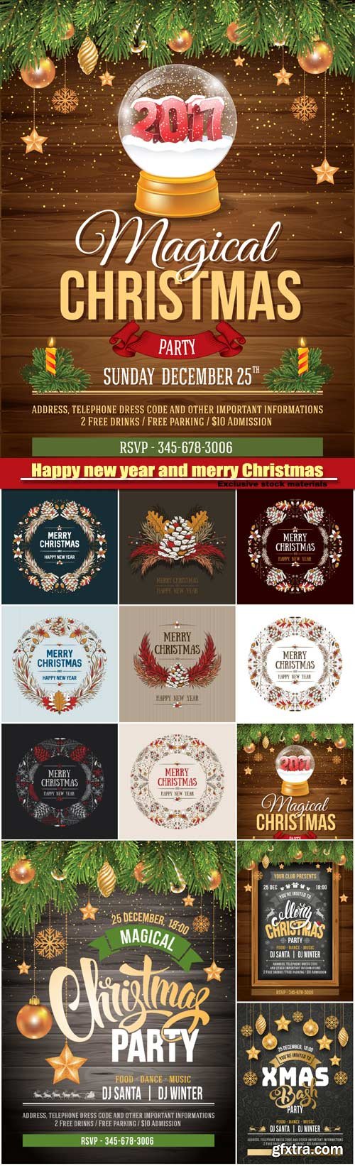 Frame Christmas design, luxury template design for Christmas party