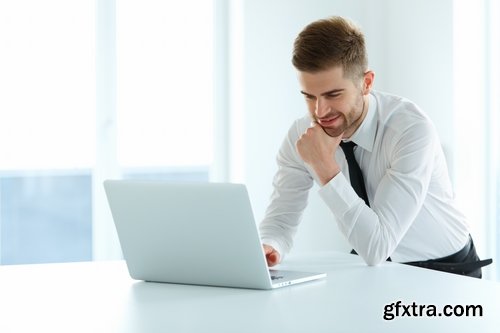 Collection of a businessman with a computer conference a group of people 25 HQ Jpeg