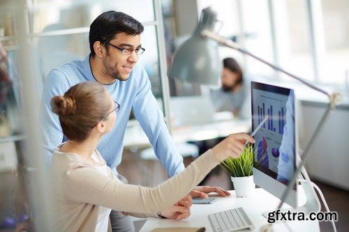 Collection of a businessman with a computer conference a group of people 25 HQ Jpeg