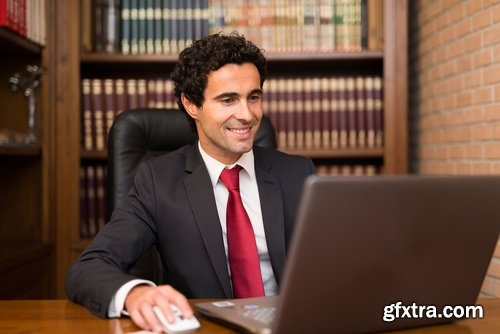 Collection of a businessman with a computer conference a group of people 25 HQ Jpeg