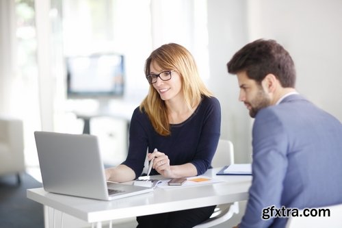 Collection of a businessman with a computer conference a group of people 25 HQ Jpeg