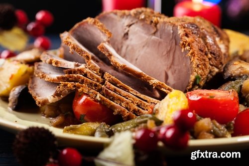 Collection of festive christmas new year food sweetness turkey 25 HQ Jpeg