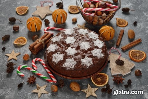 Collection of festive christmas new year food sweetness turkey 25 HQ Jpeg