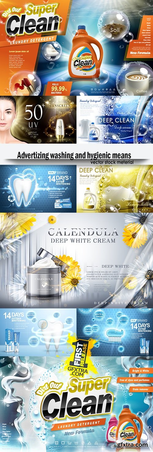 Advertizing washing and hygienic means